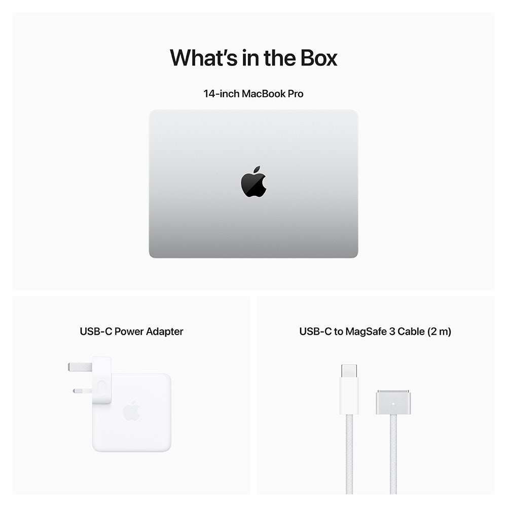 Apple MacBook Pro 14-inch (2023) – M2 Pro chip with 12‑core CPU 16GB 1TB 19‑core GPU Silver English/Arabic Keyboard