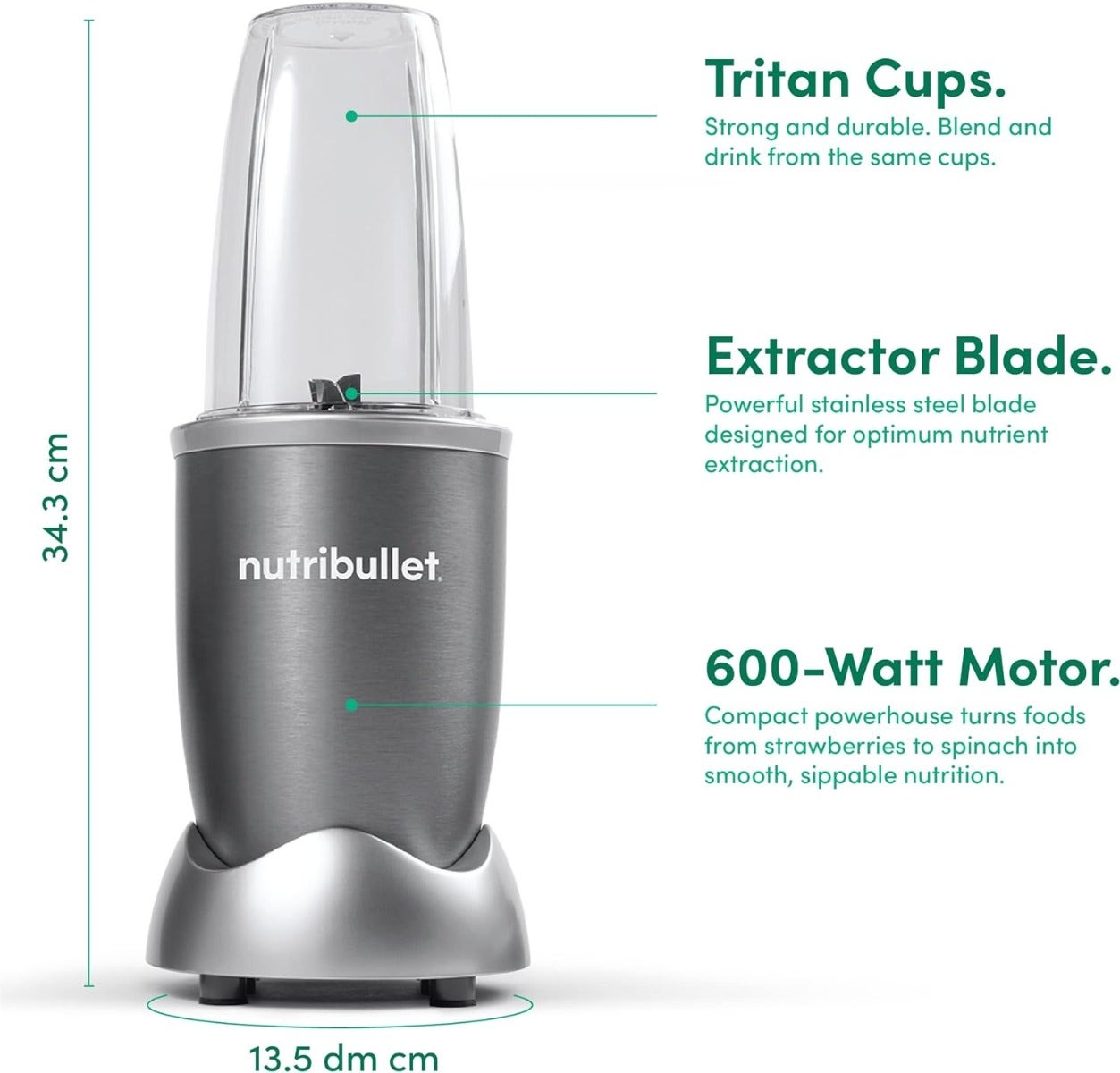 NutriBullet Smoothie Maker 9pc Set Grey