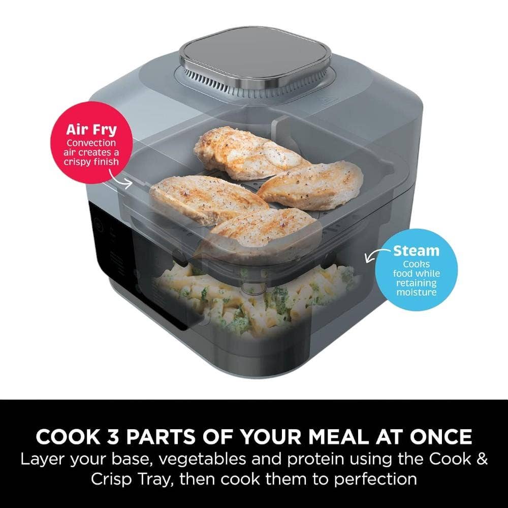 Ninja Speedi 10-in-1 Rapid Cooker, Air Fryer And Multi Cooker, 5.7L, Meals For 4 In 15 Minutes, Air Fry, Steam, Grill, Bake, Roast, Sear, Slow Cook & More, Cooks 4 Portions, Sea Salt Grey, ON400ME